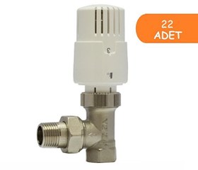 Resim ECA TRV4 Termostatik Köşe Radyatör Valfi Petek Vanası 602120755 22 Adet 