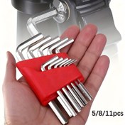 Resim 5/8/11 Parça Allen Anahtarı/Hex-L Seti, SAE ve Metrik Boyutlar, İmparatorluk L Şekilli Alan Wrench Temel Ev Tamiri ve Genel Kullanım İçin 