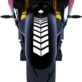 Resim 2 Adet Sport Motosiklet Çamurluk Süt Beyaz Kask Sticker 