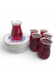 Resim Sudedi Home 6 Kişilik Çiçek Desenli Çay Bardağı Seti Porselen Tabaklı Çok Renkli 