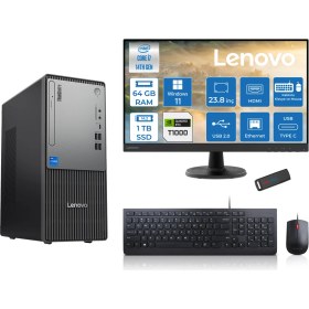 Resim Lenovo Thinkcentre Neo 50T Gen5 Intel Core I7 14700 64GB Ddr5 1tb SSD 23.8 Inç Monitör Windows 11 Home Quadro T1000 4gb Masaüstü Bilgisayar 10002412UAS0GL00H23 + Zetta Flash Bellek 