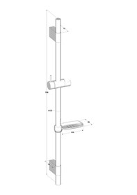 Resim Fause Ayarlanabilir Duş Sürgü Boru Seti Siyah Kss199-b Siyah 