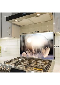 Resim Decorita Kış Küresi Desenli Cam Ocak Arkası Koruyucu 49.5cmx76cm 