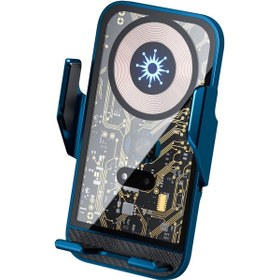 Resim Springsun Otomatik Algılayıcı Araç Telefon Tutucu - 15w Kablosuz Şarj - Havalandırma Çıkışlı - Lacivert Lacivert 