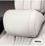 Resim Xuweiwei Lüks Nappa Beyaz Başlıklı Araç Baş Ve Bel Destek Yastığı Yumuşak Nefes Alabilir 