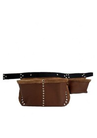 Resim Hakiki Deri Tekniker Alet Edevat Çivi Önlüğü Bel Çantası Taba 