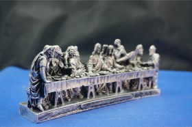 Resim Son Akşam Yemeği Biblo Heykel - Ev Ofis Dekoratif Hediyelik Aksesuar 30x13 Cm 