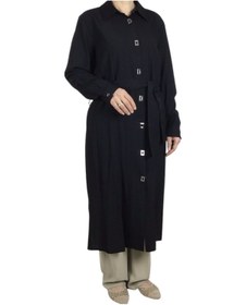 Resim Ece Giyim Kadın Önü Çıtçıtlı Beli Kuşaklı Tunik Siyah 