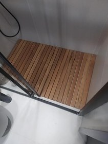 Resim Katlanabilir ahşap duş ızgarası (teak ağacı) (90 x 120 cm) 