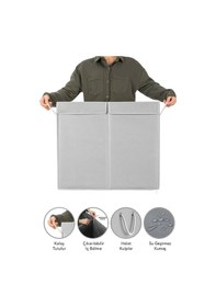 Resim Meleni Home Iki Bölmeli Mega Boy Çamaşır Sepeti - Kulplu Katlanır Banyo Kirli Çamaşır Sepeti 50 Lt + 50 Lt Diğer 