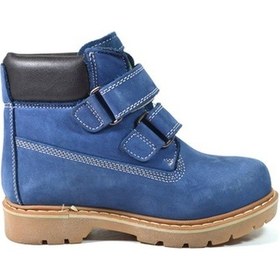 Resim Minno Kids Yağlı Deri Mavi Cırtlı Ortopedik Erkek Çocuk Bot (520272770) Mavi 