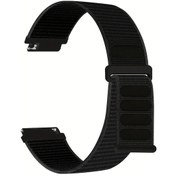 Resim Cloud011 Siyah 22mm Nylon Tek Halka Saat Kayışı Erkek Kadın Ayarlanabilir Spor Bant 