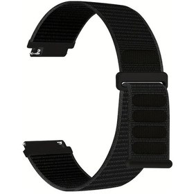 Resim Sunshine022 Siyah 22mm Nylon Tek Halka Saat Kayışı Erkek Kadın Ayarlanabilir Spor Bant 