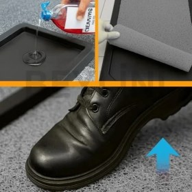 Resim Ohbe Express Beylini Dezenfektan Hijyen Paspası Dış Kapı Ev Ofis Apartman Giriş Halısı Kıvırcık Paspas Kaydırmaz Havuzlu (Gri) 