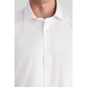 Resim Twn Slim Fit Beyaz Armürlü Gömlek 