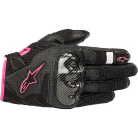Resim Alpinestars Stella Smx-1 Air V2 Korumalı Kadın Motosiklet Eldiveni Siyah 
