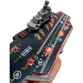 Resim Saratoga Uçak Gemisi Metal Gemi Oyuncak Işıklı ve Siren Sesi Efektli 22CM Askeri Gemiler 