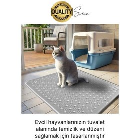Resim Svein Evcil Hayvan Tuvalet Önü Paspası Silikon Mama Kum Matı 
