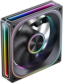 Resim JONSBO ZA-120B PC Kasa Fanı, 4 Taraflı Infinity Ayna Fanlı Sessiz Bilgisayar ARGB Fanı 2400RPM, PWM Entegre M & F Kafası, Alüminyum Etiket, 28MM Kalınlık, Siyah 