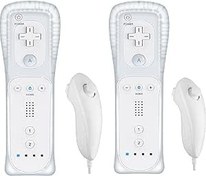 Resim Lyyes Wii Controller with Nunchuck, Wii Remote and Nunchuck Controllers with Silicon Case and Strap,2 PACK 