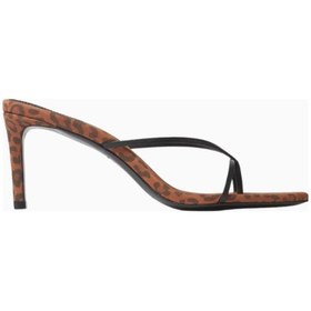 Resim Sue Black Suede Studio Gem 65 Leopar Nubuk Slip-on Mules, Yuvarlak Burunlu Logo Medalyon Detaylı Zarif Tasarım Terlik Kahverengi 38 