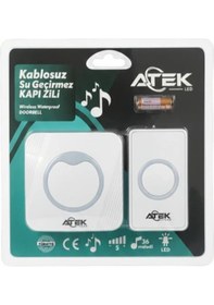 Resim Beyaz Kablosuz Su Geçirmez Kapı Zili Renkli 