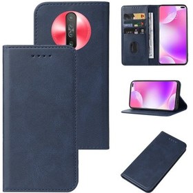 Resim Xiaomi Poco X2 Manyetik Kapatma Deri Telefon Kılıfı İçin Mavi 