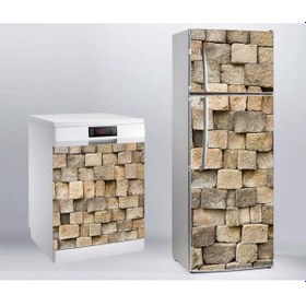 Resim Buzdolabı Ve Bulaşık Makinası Beyaz Eşya Sticker Kaplama Taş Dese (498531273) 