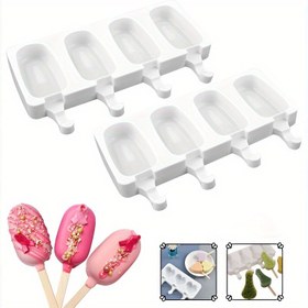 Resim 2 adet Silikon Dondurma Kalıbı, Ev Yapımı Dondurmalık, DIY Dondurma Kalıpları, Jöle Puding, Çikolata Kalıpları, Tekrar Kullanılabilir ve Kolay Demol, Üç Diğer Sevimli Kalıp Mevcut, Yaz için Serin Bir Cihaz 
