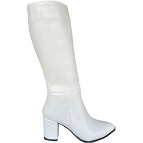 Resim Topuklu Kadın Çizme Bej-bej Bej 