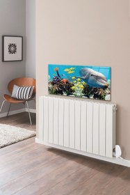 Resim Decorita Petek Üstü Cam | Yunuslu Akvaryum | 50cm X 100cm 