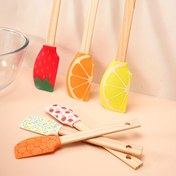 Resim Meyve Desenli Silikon Spatula Seti 2'li, Yapışmaz Gıda Sınıfı Pişirme Kazıyıcıları, Pasta ve Pasta Dekorasyonu için Küçük ve Büyük Boy, Mutfak Pişirme Gereçleri - Çilek, Limon ve Portakal Tasarımı 