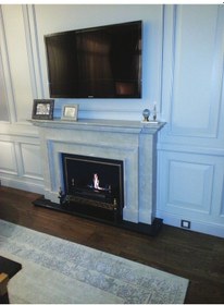 Resim Bej Sandrıngham Model Odunlu Şömine 