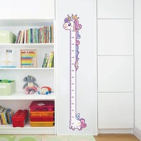 Resim caju art & decoration Sevimli Unicorn Ahşap Kaliteli Çocuk Odası Boy Ölçer Dekor 