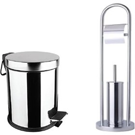 Resim Maxiflow Ayaklı Banyo Wc Set + 3 Lt Çöp Kovası Banyo Seti 