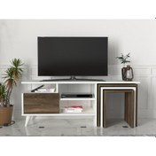Resim Dekorister Nature Tv Ünitesi Beyaz-Ceviz 