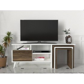 Resim Dekorister Nature Tv Ünitesi Beyaz-Ceviz 