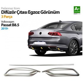 Resim Vw Yeni Passat B8.5 Krom Egzoz Görünümü 3 Parça 2019- 