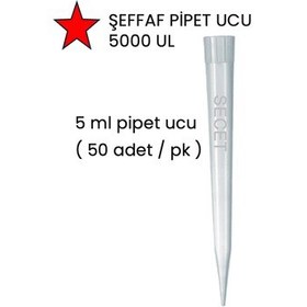 Resim Pipet Ucu, 5 Ml Şeffaf Pipet Ucu 5000µl 50 Adet / Pk , 5ml 