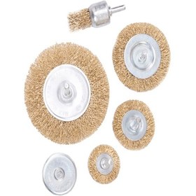 Resim Hsmarket 6 Lı Çelik Fırça Seti Matkap Tel Fırça 6 Parça Tel Fırça Seti 