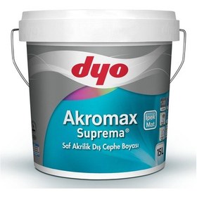 Resim Dyo Akromax Suprema Saf Akrilik İpek Mat Dış Cephe Boyası Beyaz 13.5lt. 13.5 L 