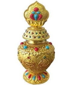 Resim Pazly Uğurlu Tibet Suntek Şişe Sekiz Malzemeleri Din Budist Altın Jh 