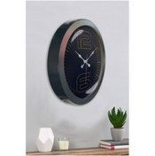 Resim Bahat Salon Ofis Duvar Saati Gri Metal Çerçeve 36 Cm 