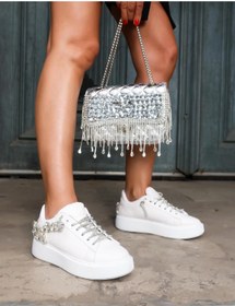 Resim Giydim Gidiyor Henna Kristal Taşlı Sneaker Beyaz 