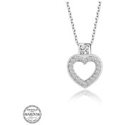 Resim Swarovski Taşlı Gümüş Kalp Kadın Kolye (520762704) 