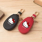 Resim Merhaba Kitty Anahtar Kılıfı için - Siyah Araba Anahtar Saklama Çantası ile Altın Fermuar, Çok Fonksiyonlu Anahtarlık, Kompakt Tasarım, Dayanıklı Fermuar Kapatma, Ev Düzeni için İdeal | Eğlenceli Aksesuar | Dayanıklı Fermuar Kapatma, Ev Kullanımı için Anahtar Düzenleyici 