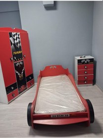 Resim Genç Odası Formula 90652 Takım Dolap Karyola Şifonyer Yatak Demonte Kırmızı 