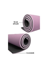 Resim 16 Mm Taşıma Askılı Çift Taraflı Iki Renk Kamp Pilates Minderi L Lila 