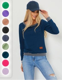 Resim Iren Renetti Büyük Beden Spor Sweatshirt. 104340132 Mavi Petrol 