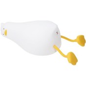 Resim Novahub Yatan Ördek Gece Lambası Led Silikon Sevimli Ördek Başucu Lambası Kısılabilir Gece Lambası Şarj Edilebilir Dokunmatik Lamba Bebek Kızlar Kadınlar Yatak Odası Kreş, Küçük Bebekler İçin Uygun Beyaz 